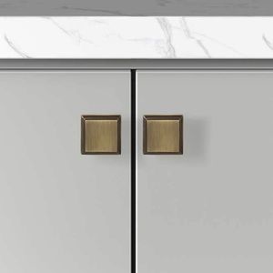 Sapphire Accent 1.25” x 1.25” Modern Cabinet Knobs NEW Aged Bronze Color